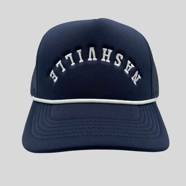 Nashville Upside-Down Foam Trucker Hat – Navy – Rife Headwear