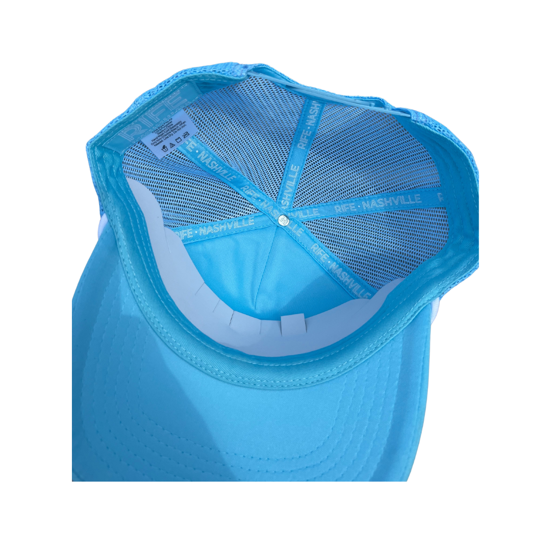 Nashville Upside-Down Trucker Hat (Light Blue)